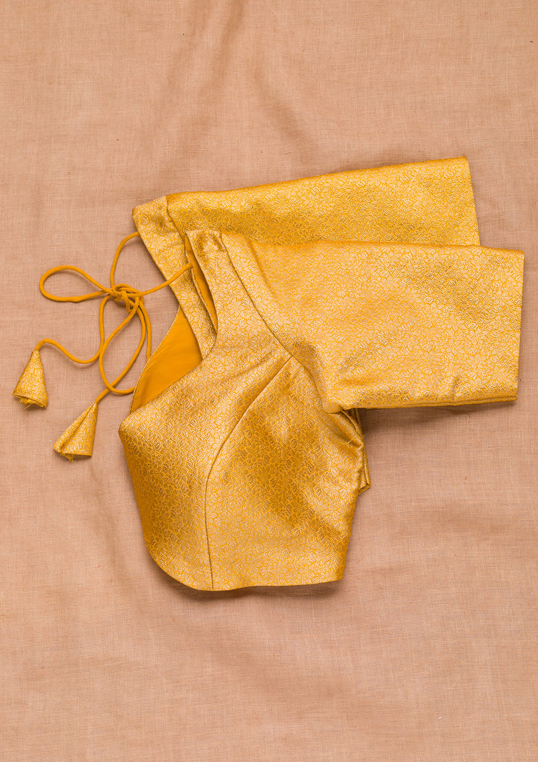 Mustard Zariwork Banarasi Blouse