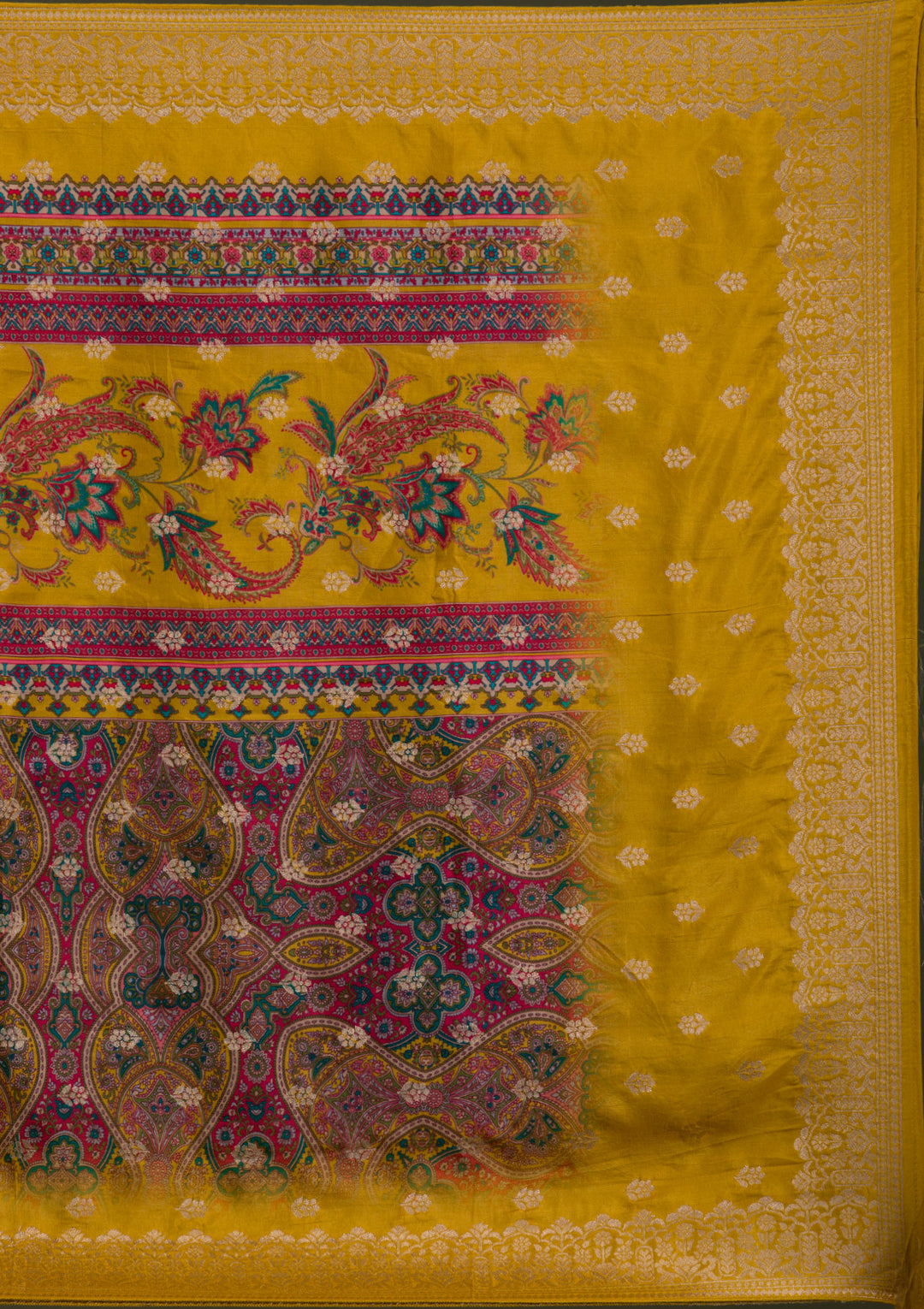 Mustard Zariwork Banarasi Readymade Salwar Suit