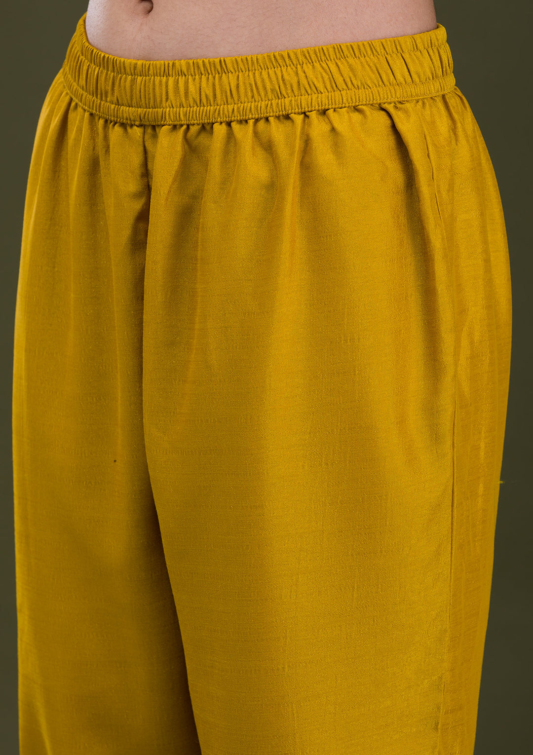 Mustard Zariwork Crepe Readymade Anarkali Suit