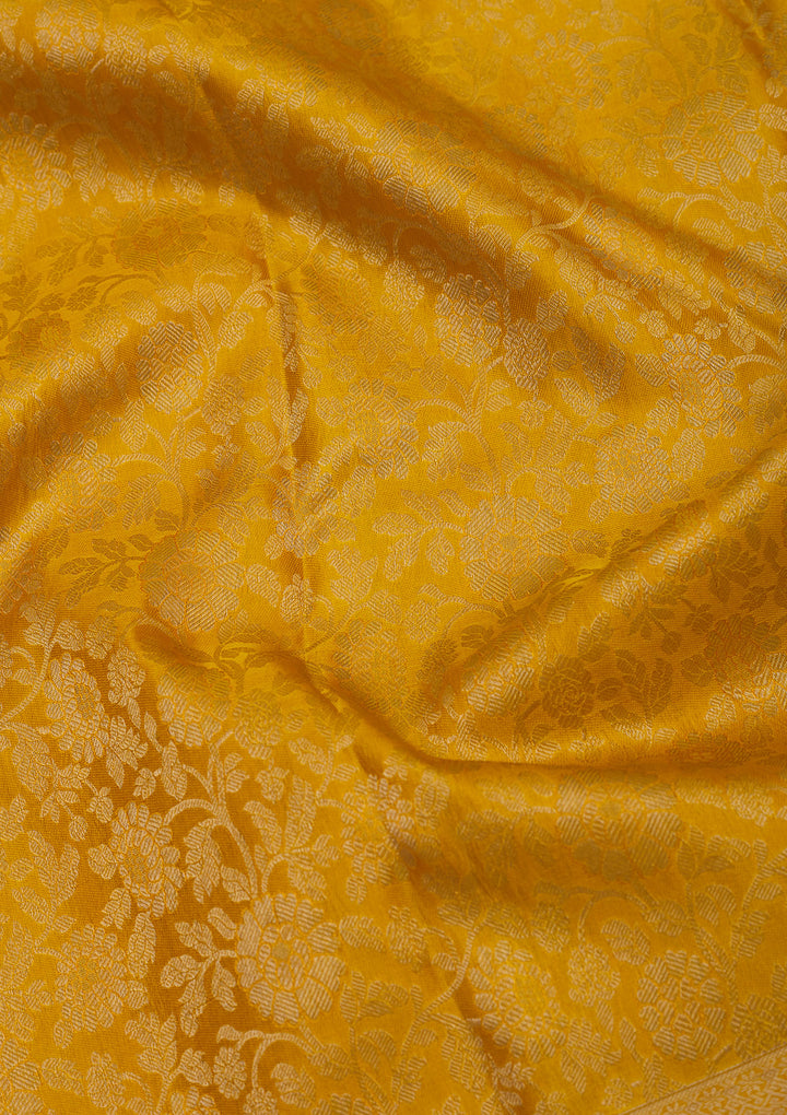 Mustard Zariwork Pure Silk Saree