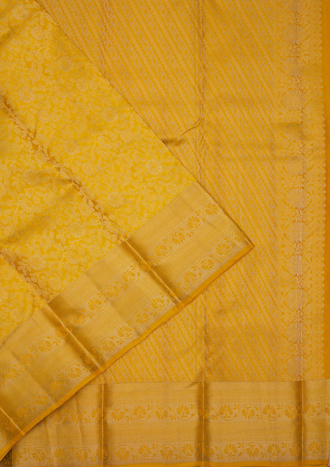 Mustard Zariwork Pure Silk Saree