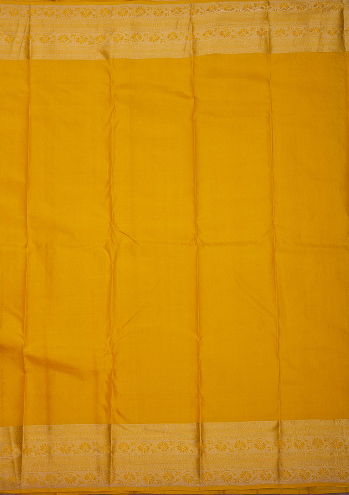 Mustard Zariwork Pure Silk Saree