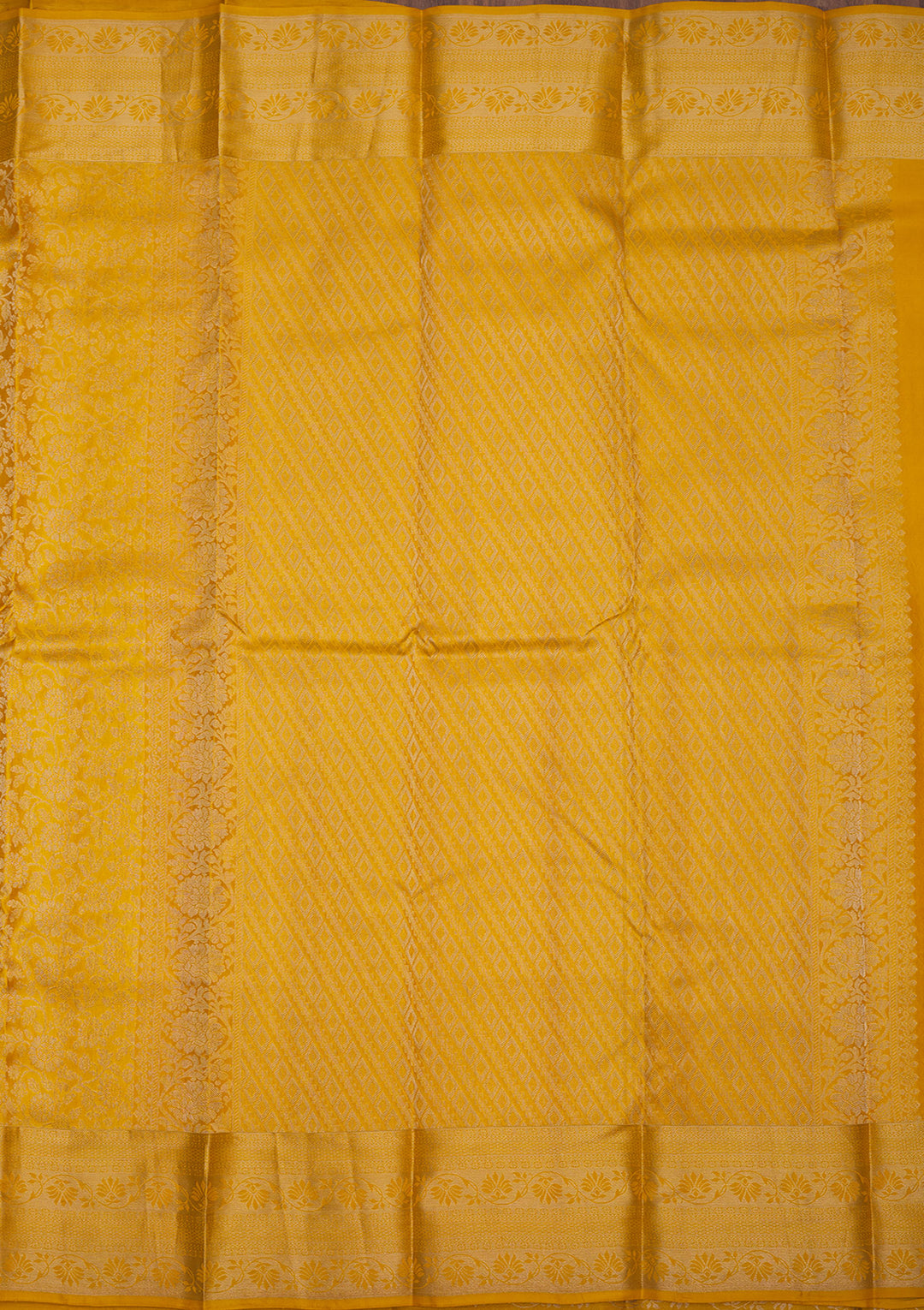 Mustard Zariwork Pure Silk Saree