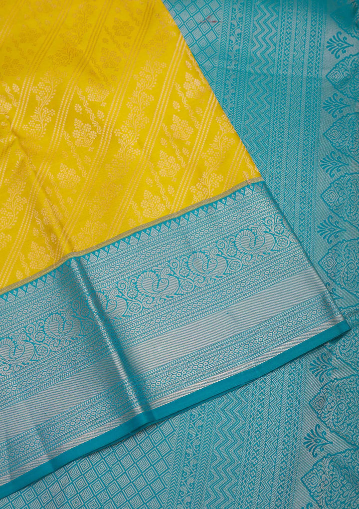 Mustard Zariwork Pure Silk Saree