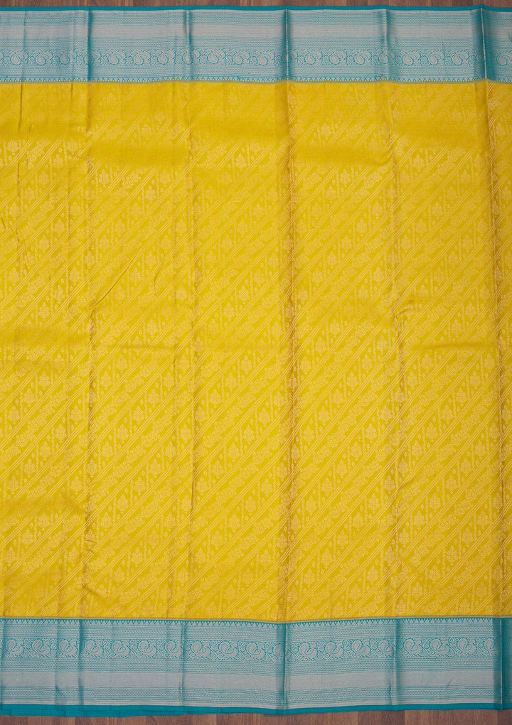 Mustard Zariwork Pure Silk Saree