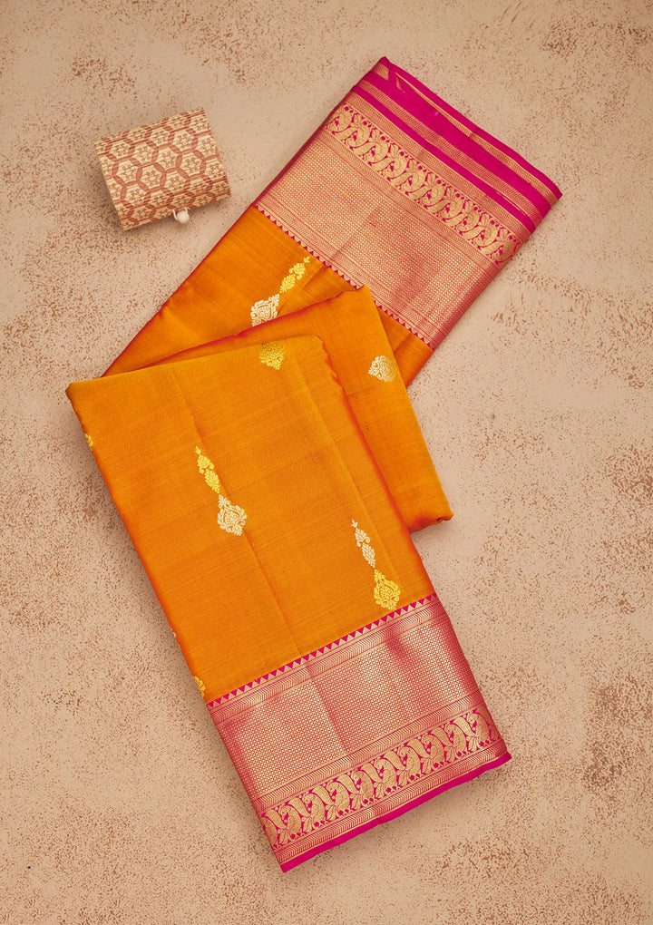Mustard Zariwork Pure Silk Saree