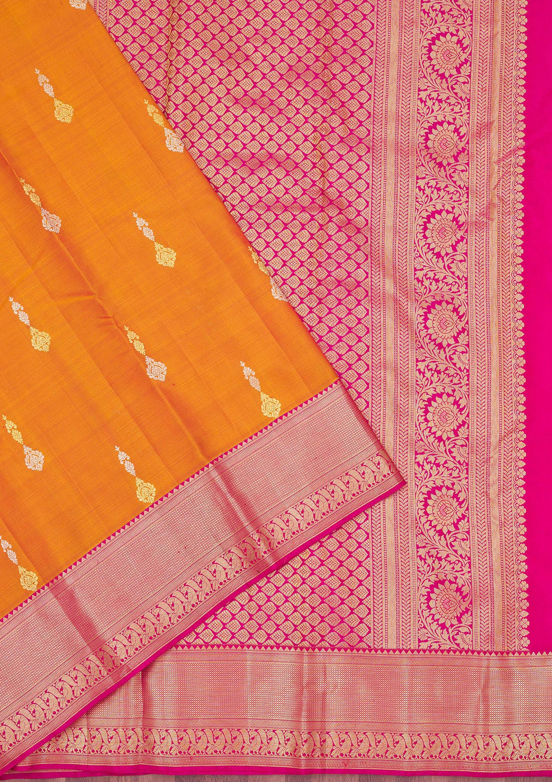 Mustard Zariwork Pure Silk Saree