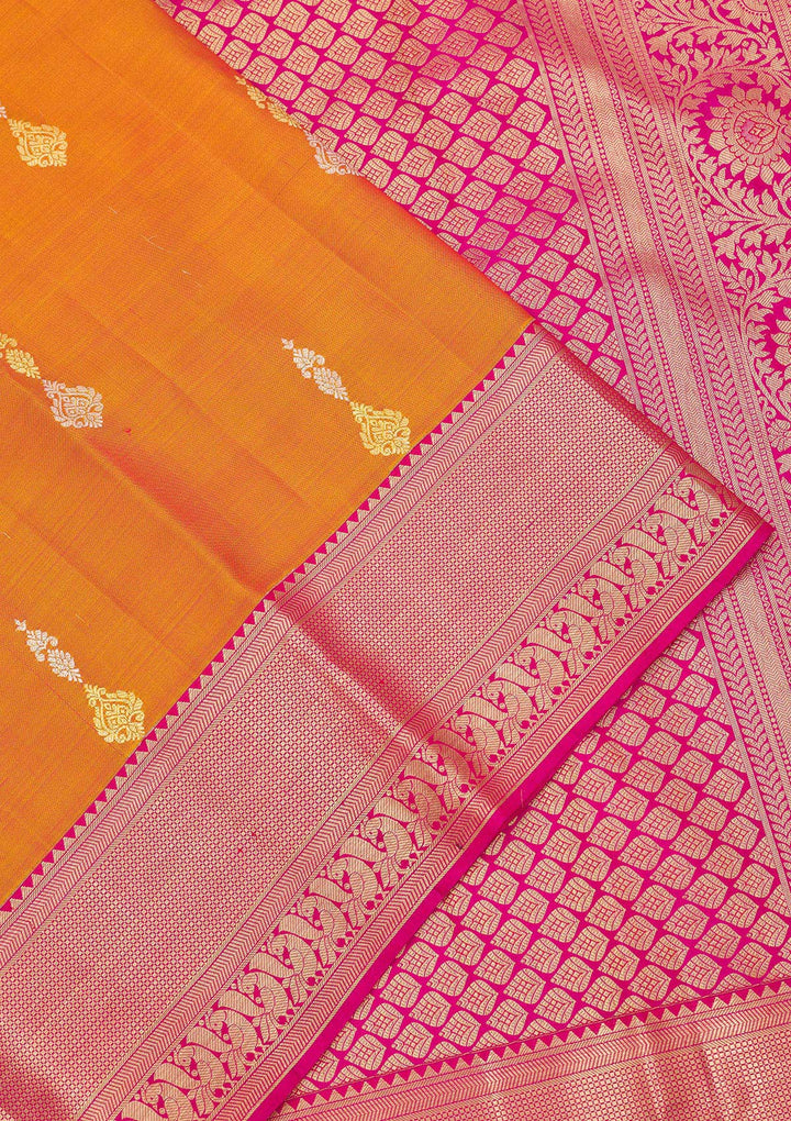 Mustard Zariwork Pure Silk Saree