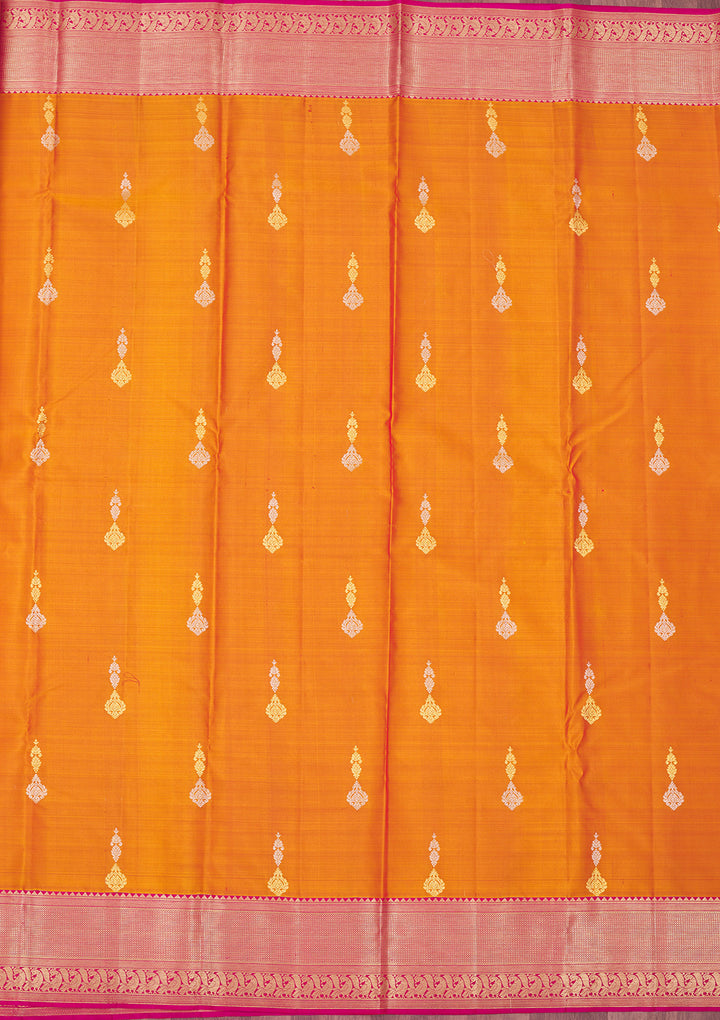 Mustard Zariwork Pure Silk Saree