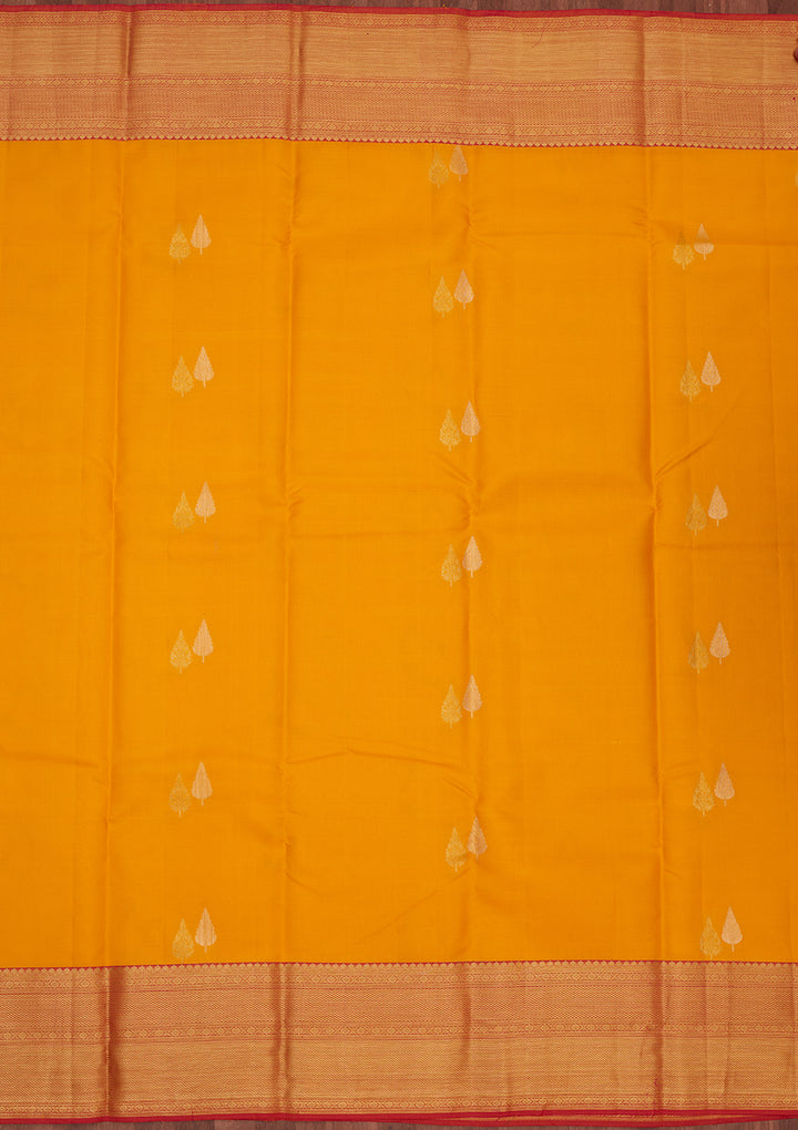Mustard Zariwork Pure Silk Saree