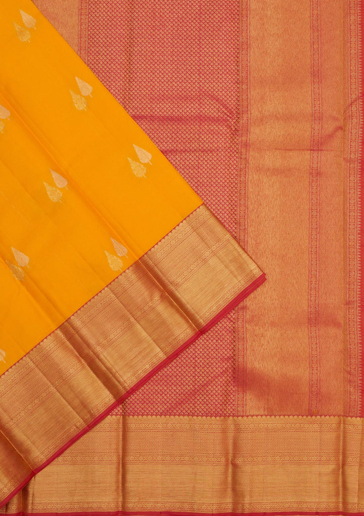 Mustard Zariwork Pure Silk Saree