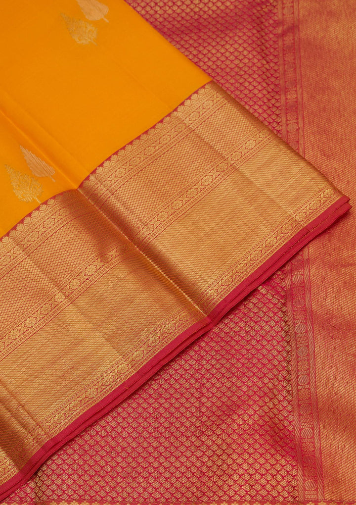 Mustard Zariwork Pure Silk Saree