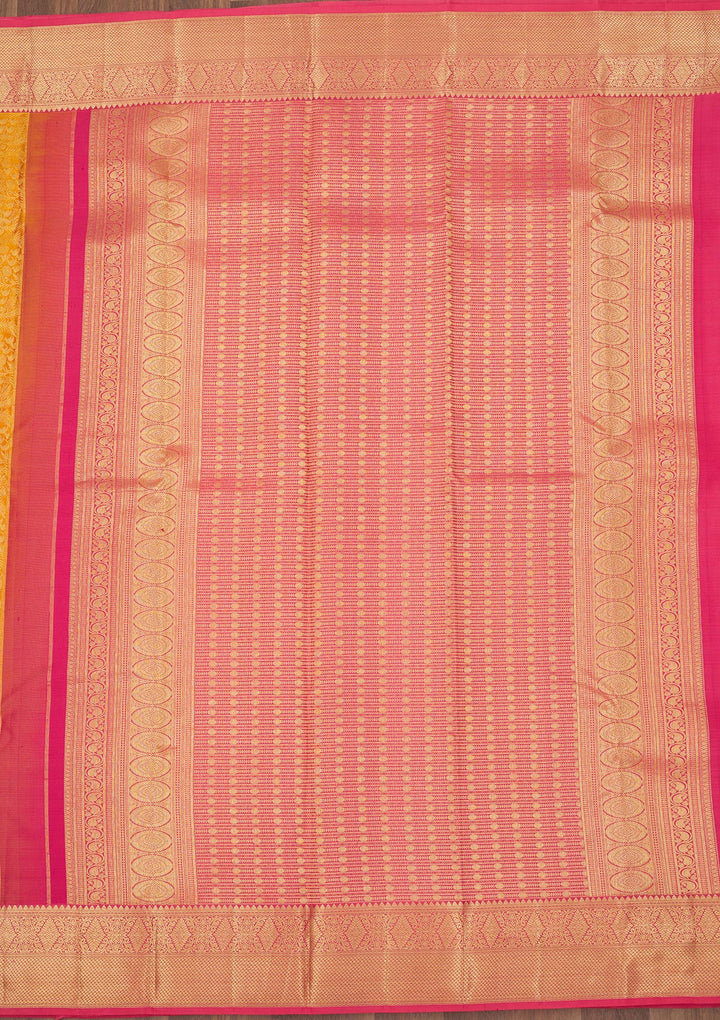Mustard Zariwork Pure Silk Saree