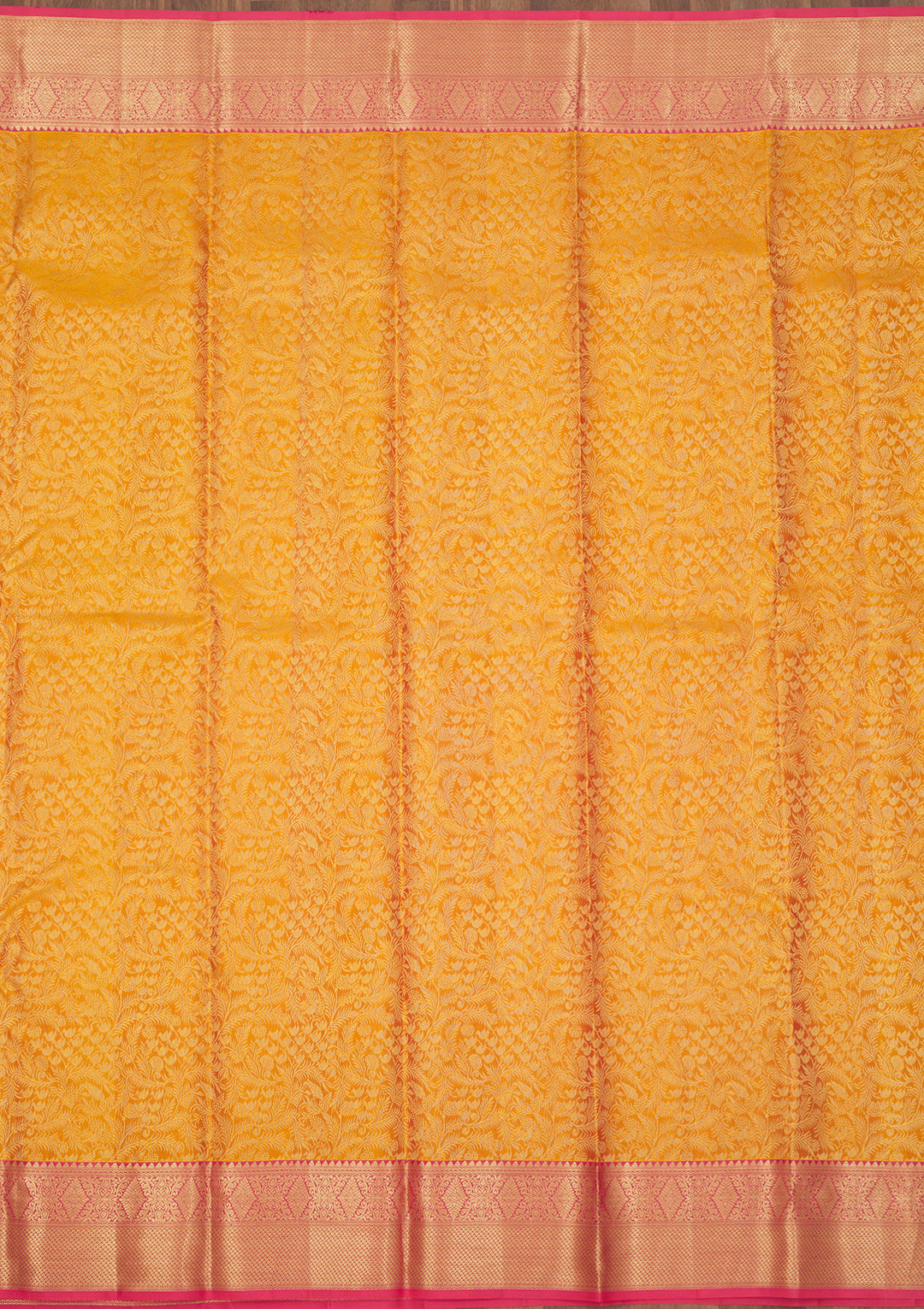 Mustard Zariwork Pure Silk Saree