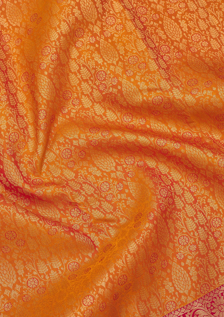 Mustard Zariwork Pure Silk Saree