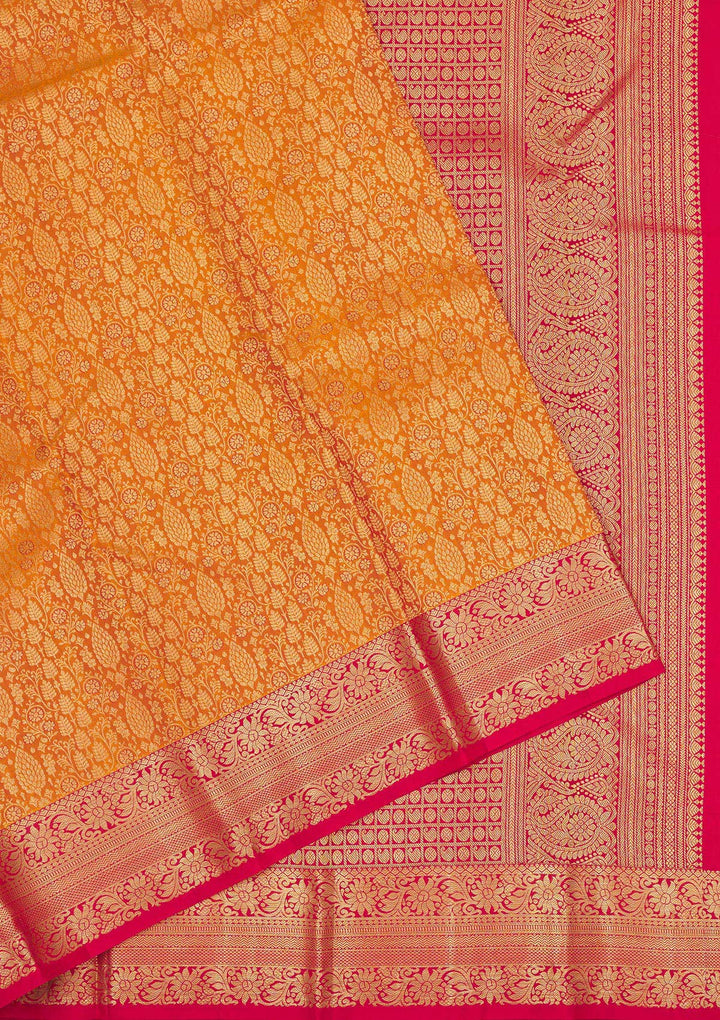 Mustard Zariwork Pure Silk Saree