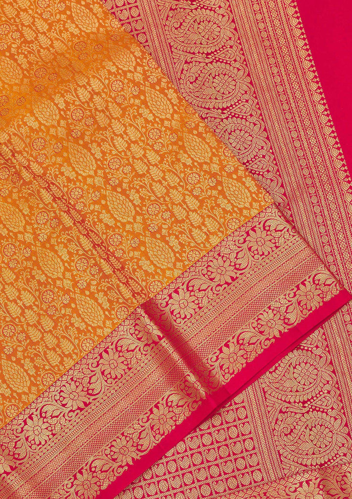 Mustard Zariwork Pure Silk Saree