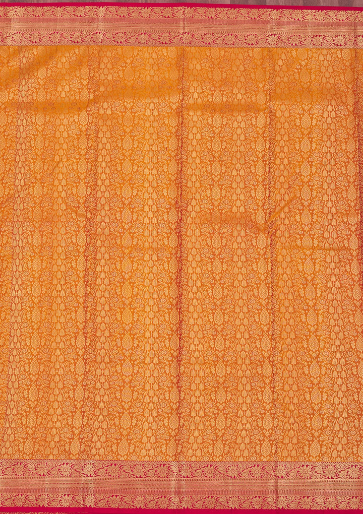 Mustard Zariwork Pure Silk Saree
