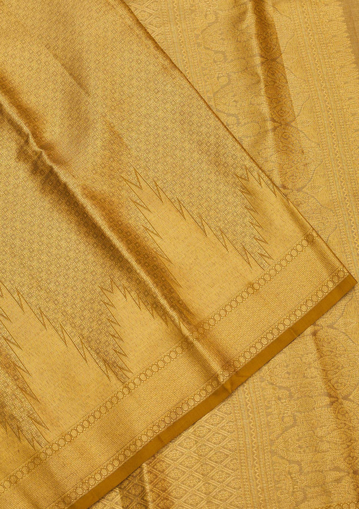 Mustard Zariwork Pure Silk Saree