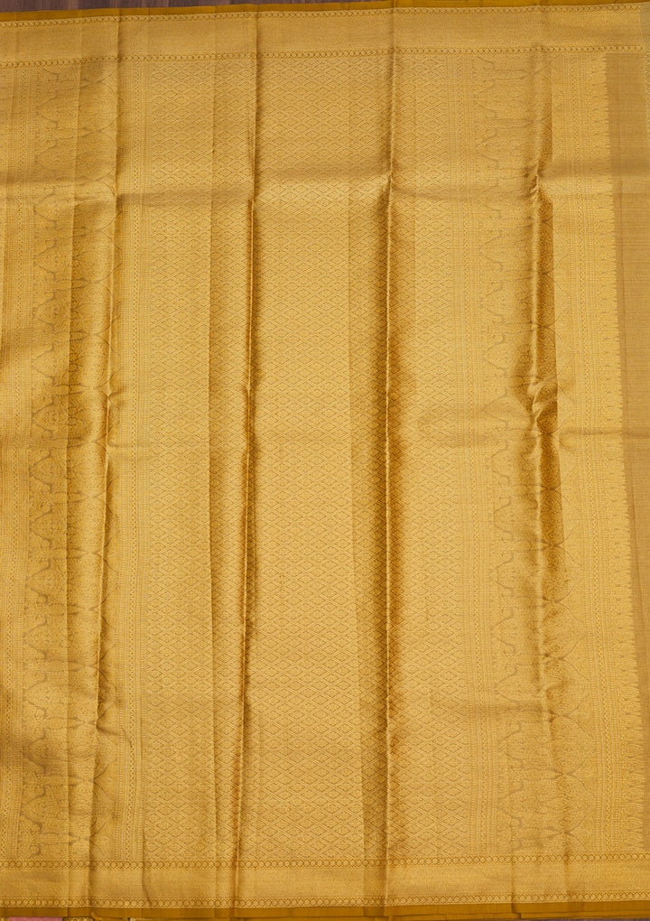 Mustard Zariwork Pure Silk Saree