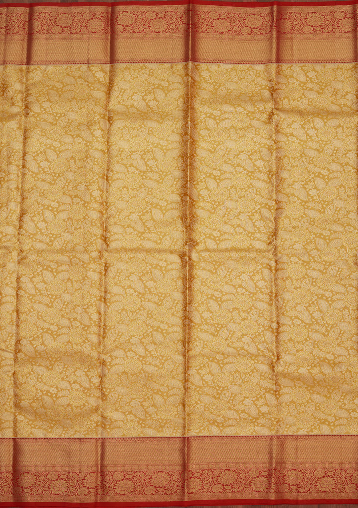 Mustard Zariwork Pure Silk Saree