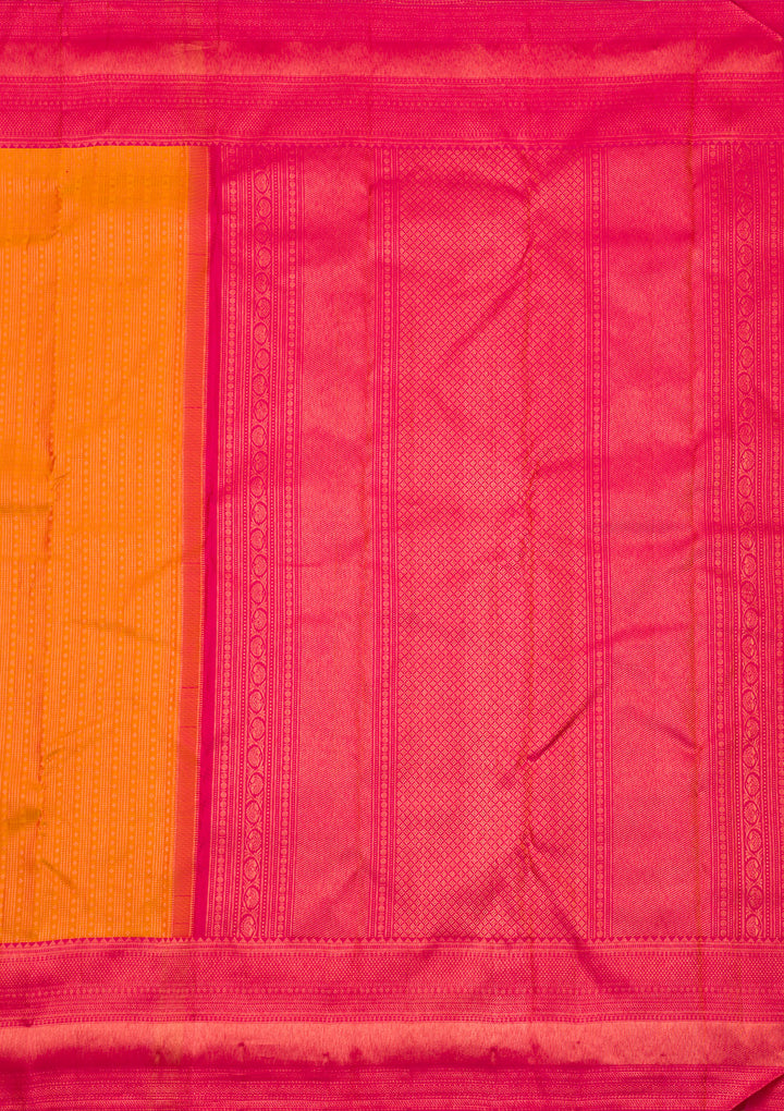 Mustard Zariwork Pure Silk Saree