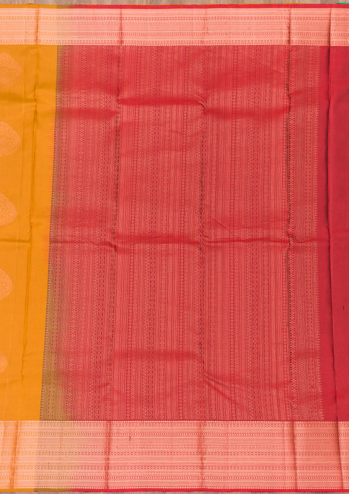 Mustard Zariwork Kanjivaram Pure Silk Saree