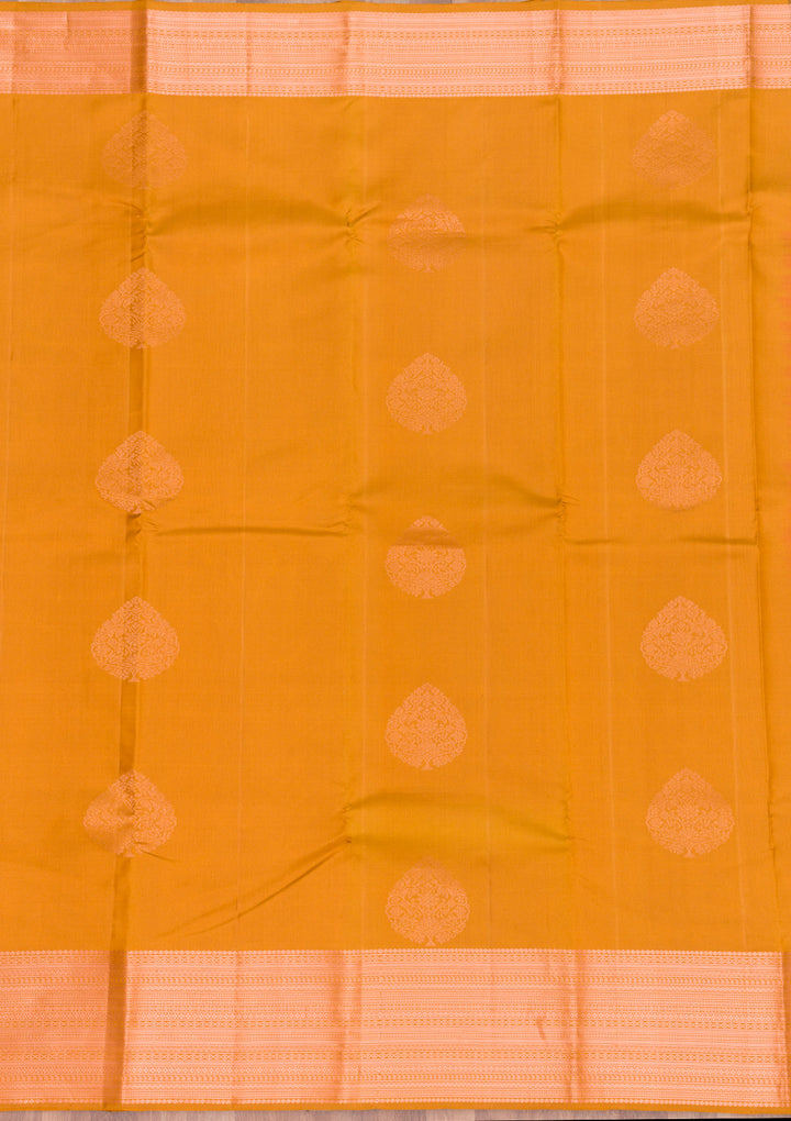 Mustard Zariwork Kanjivaram Pure Silk Saree