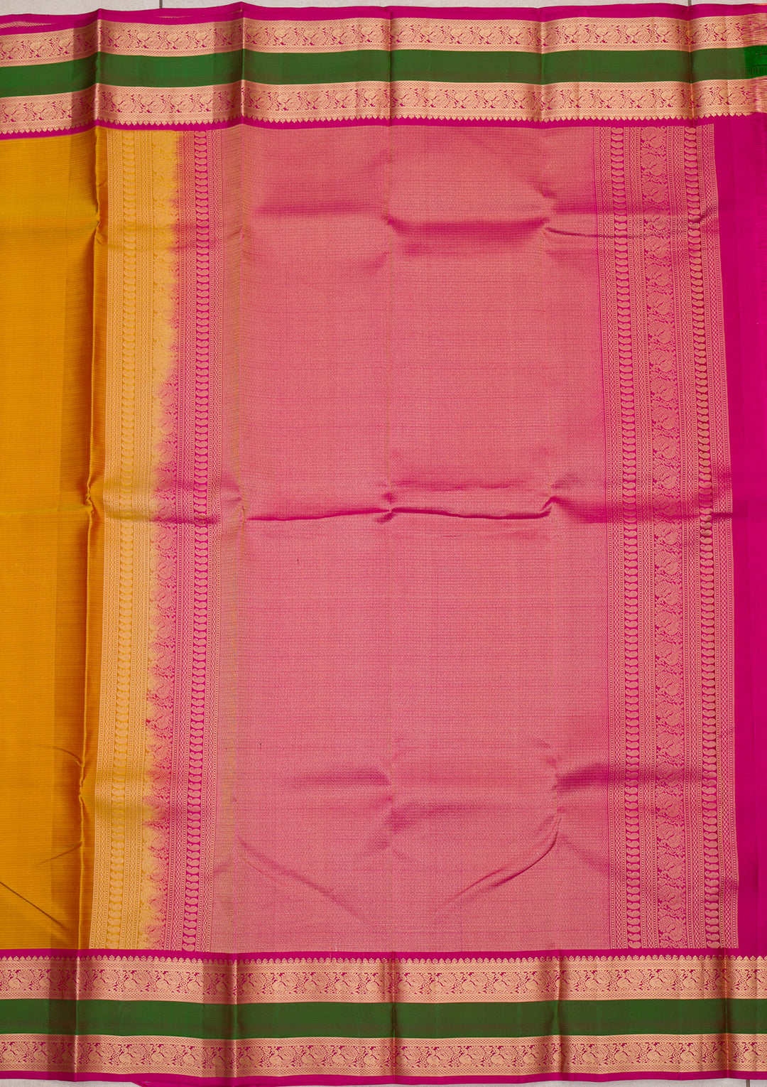 Mustard Zariwork Kanjivaram Pure Silk Saree