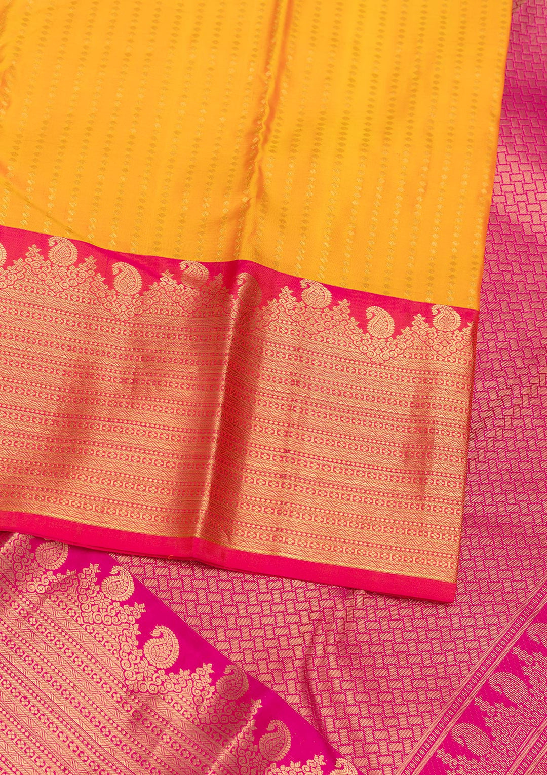 Mustard Zariwork Kanjivaram Pure Silk Saree