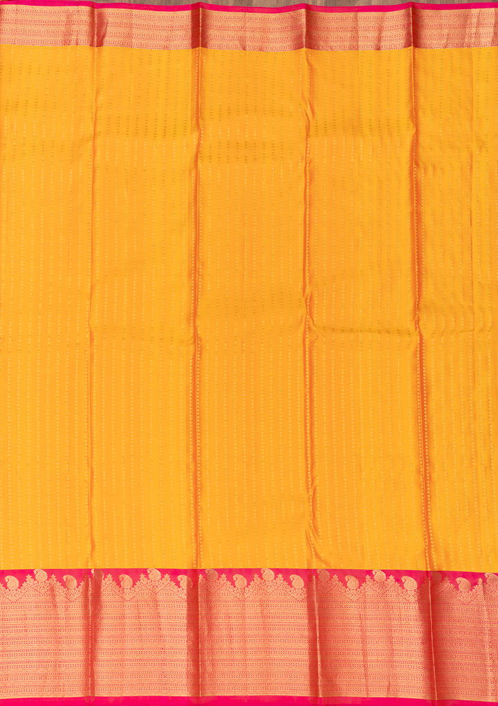 Mustard Zariwork Kanjivaram Pure Silk Saree