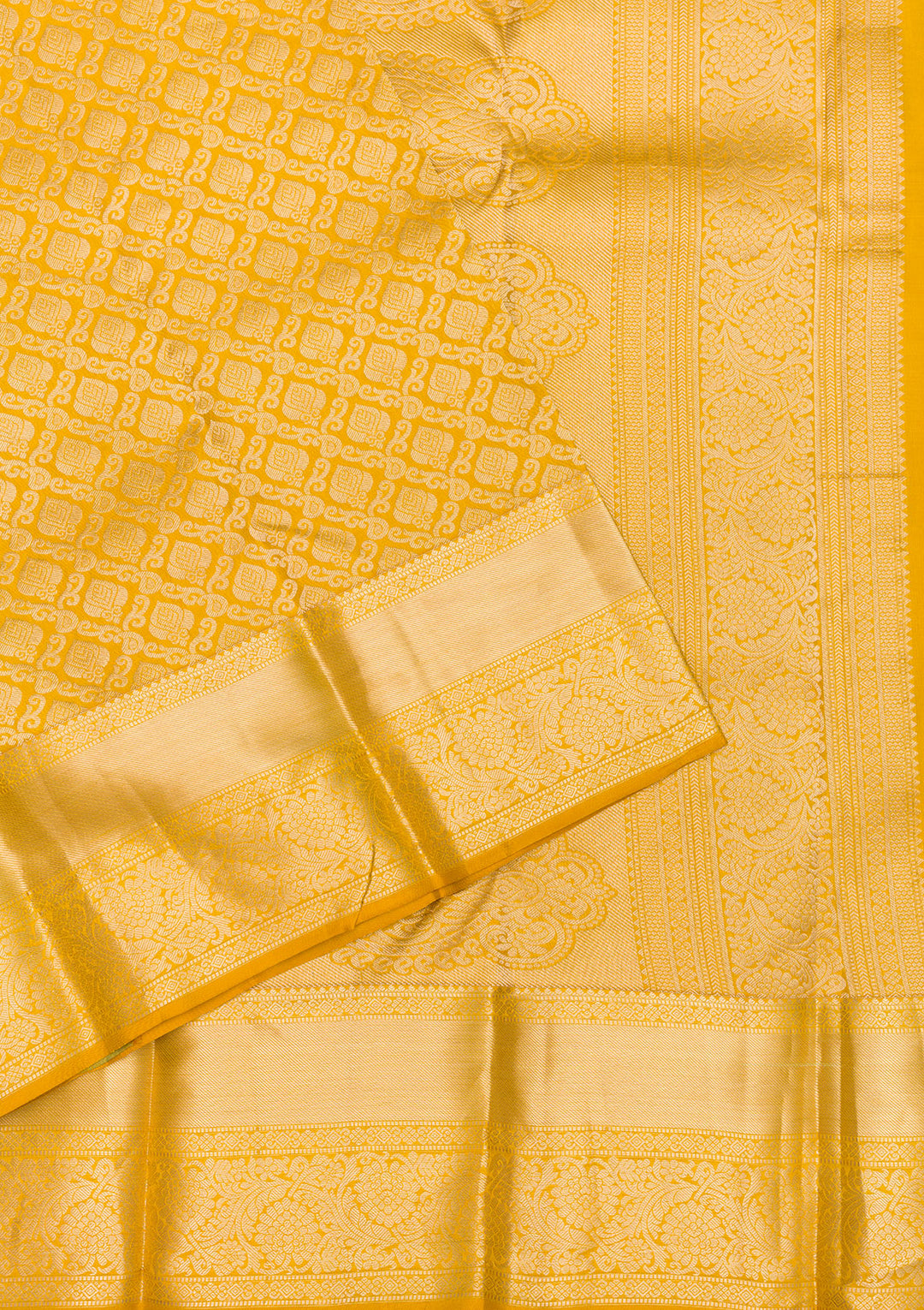 Mustard Zariwork Pure Silk Saree