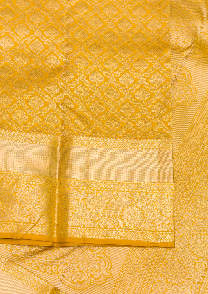 Mustard Zariwork Pure Silk Saree