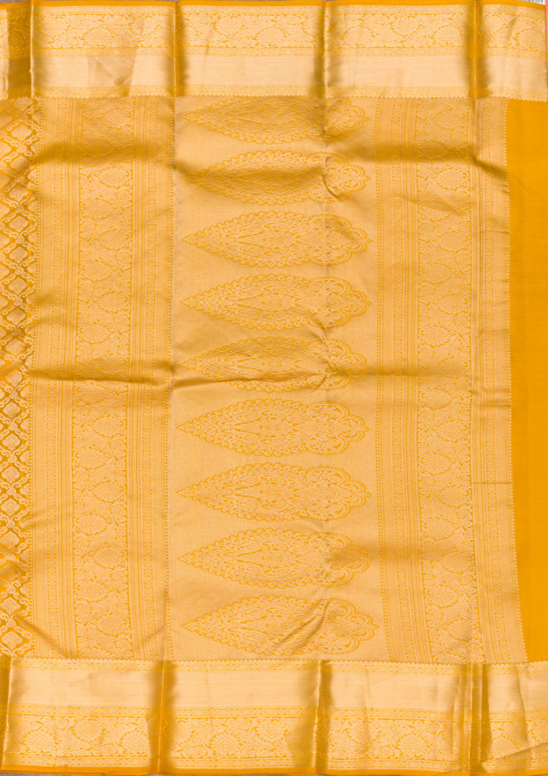 Mustard Zariwork Pure Silk Saree
