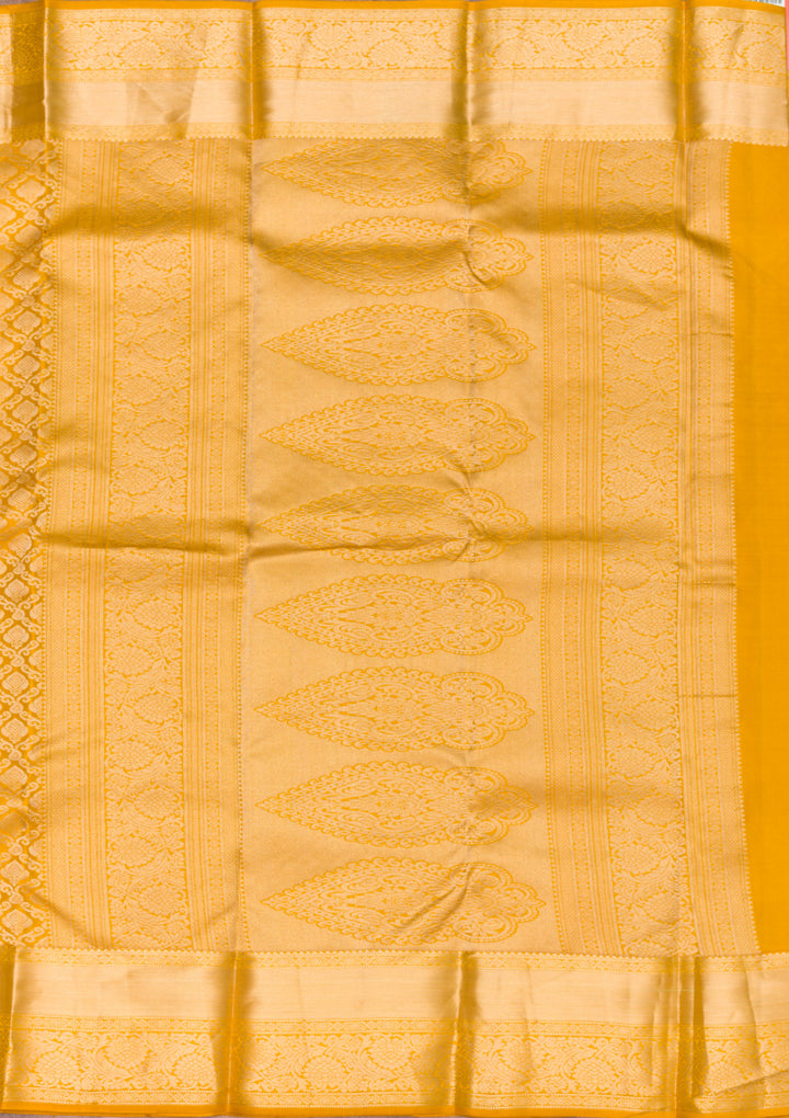 Mustard Zariwork Pure Silk Saree