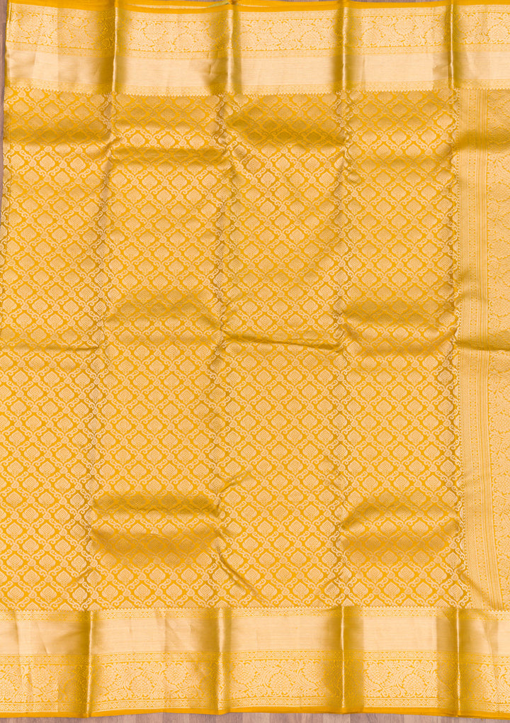 Mustard Zariwork Pure Silk Saree