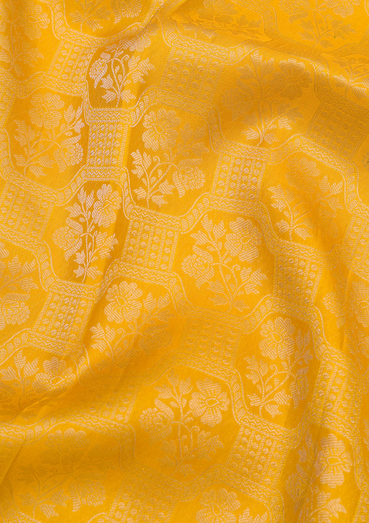 Mustard Zariwork Pure Silk Saree