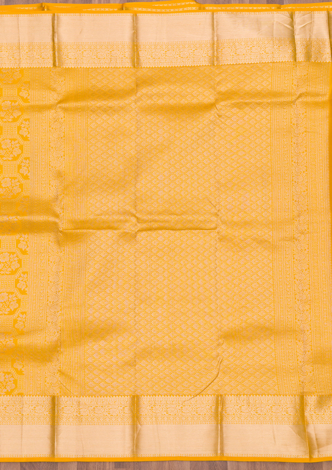Mustard Zariwork Pure Silk Saree