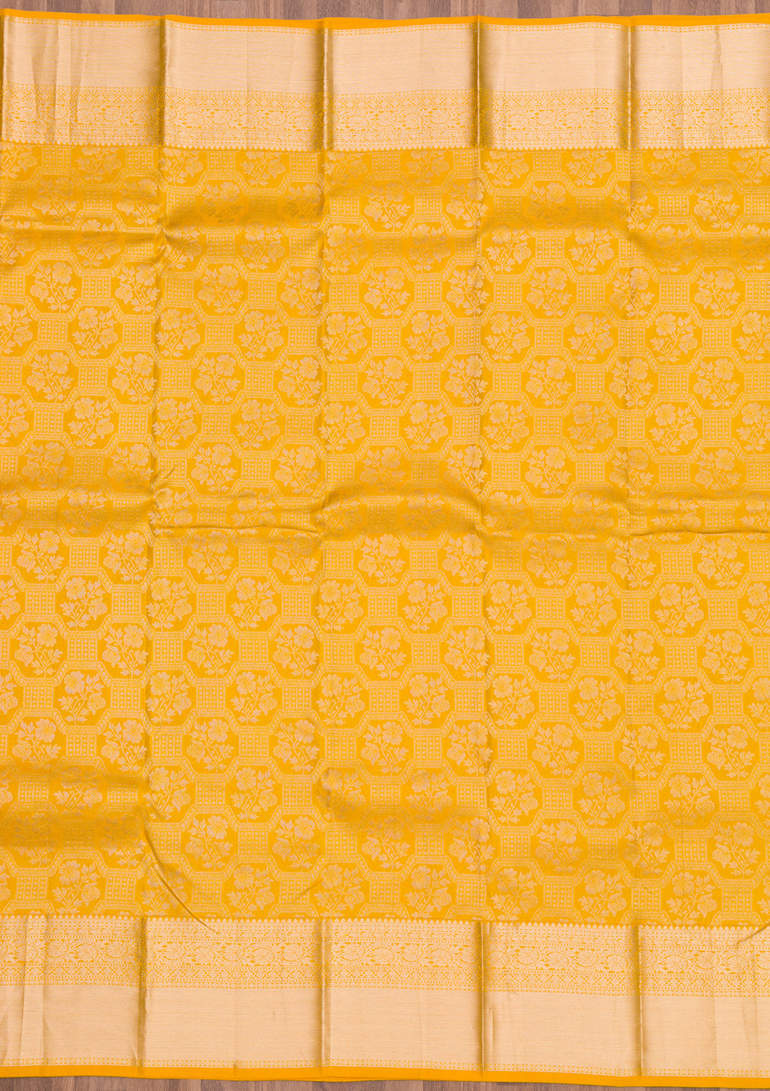 Mustard Zariwork Pure Silk Saree