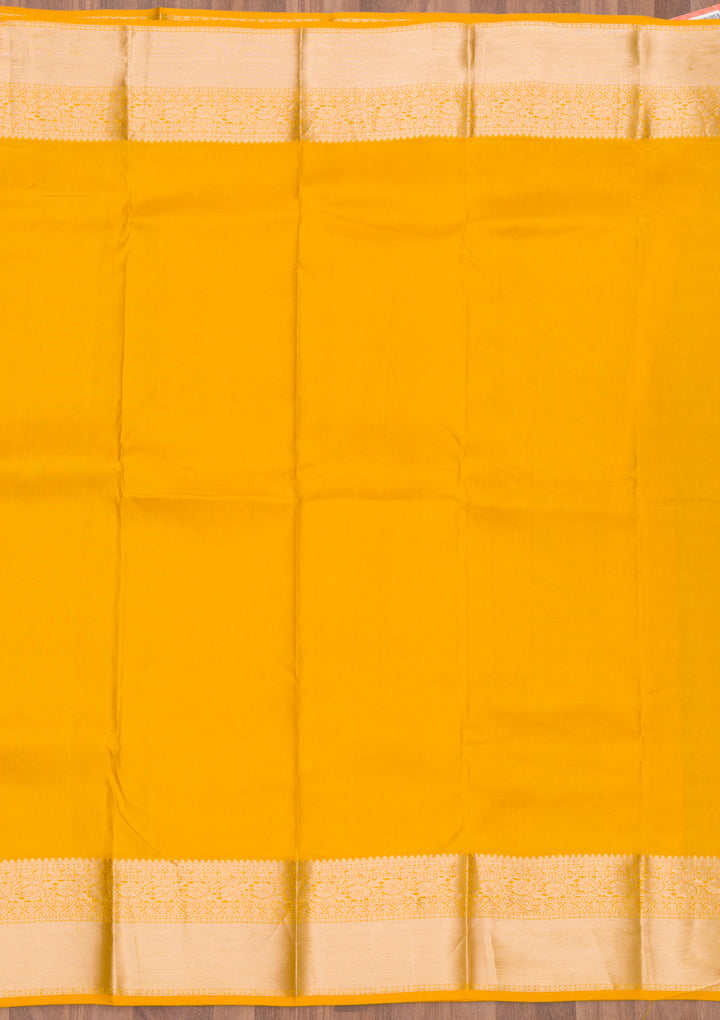 Mustard Zariwork Pure Silk Saree