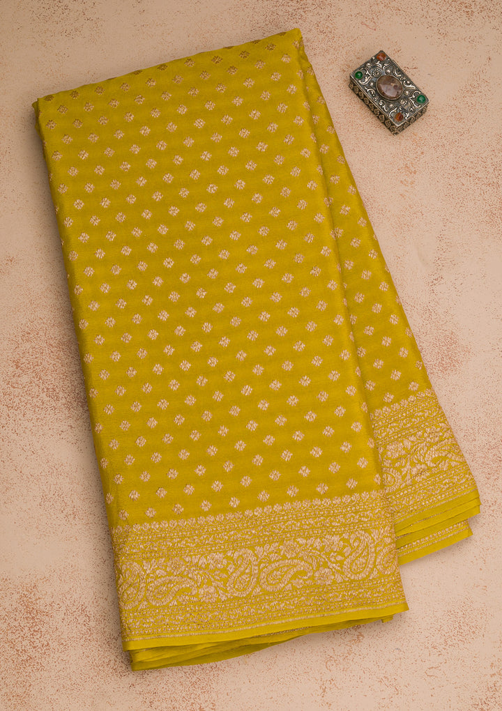 Mustard Zariwork Pure Silk Saree