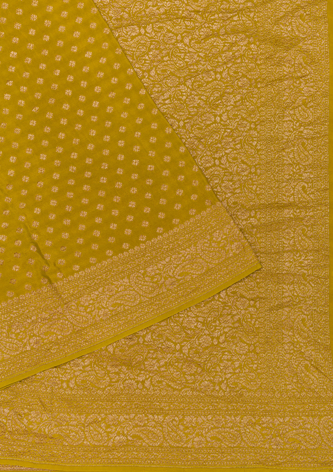 Mustard Zariwork Pure Silk Saree