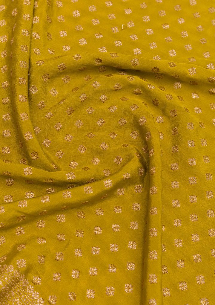 Mustard Zariwork Pure Silk Saree