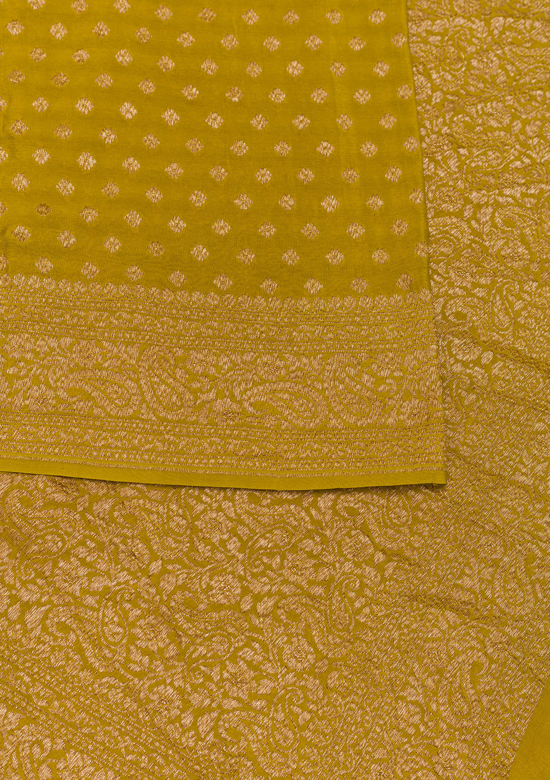Mustard Zariwork Pure Silk Saree