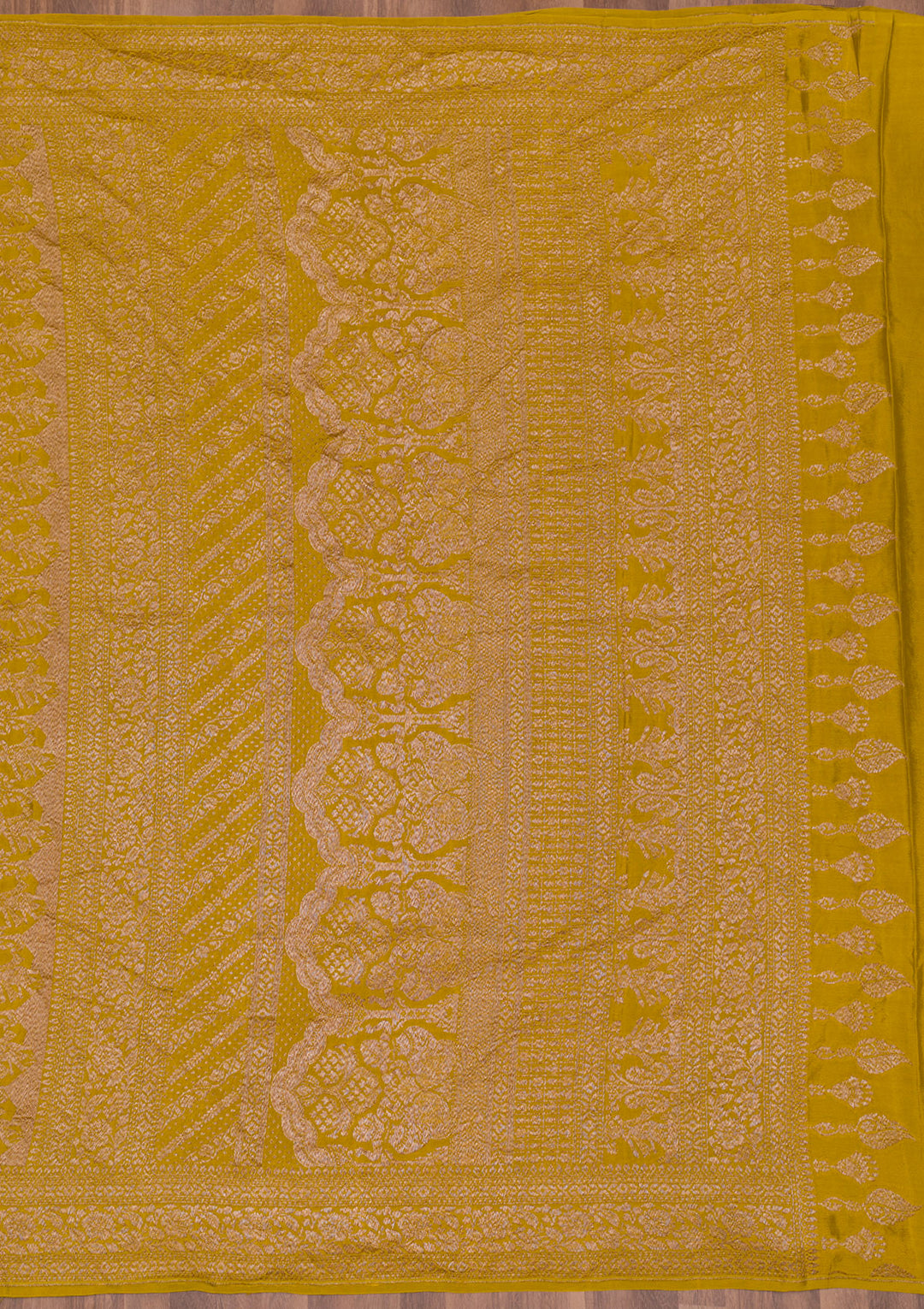 Mustard Zariwork Pure Silk Saree