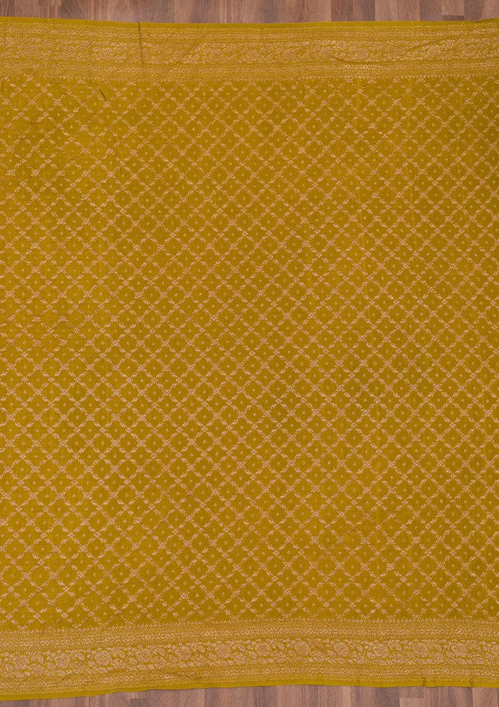 Mustard Zariwork Pure Silk Saree