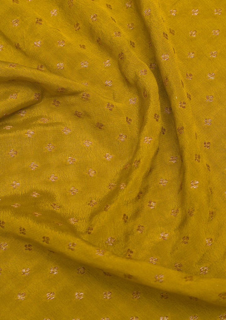 Mustard Zariwork Pure Silk Saree