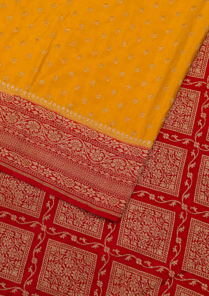 Mustard Zariwork Pure Silk Saree