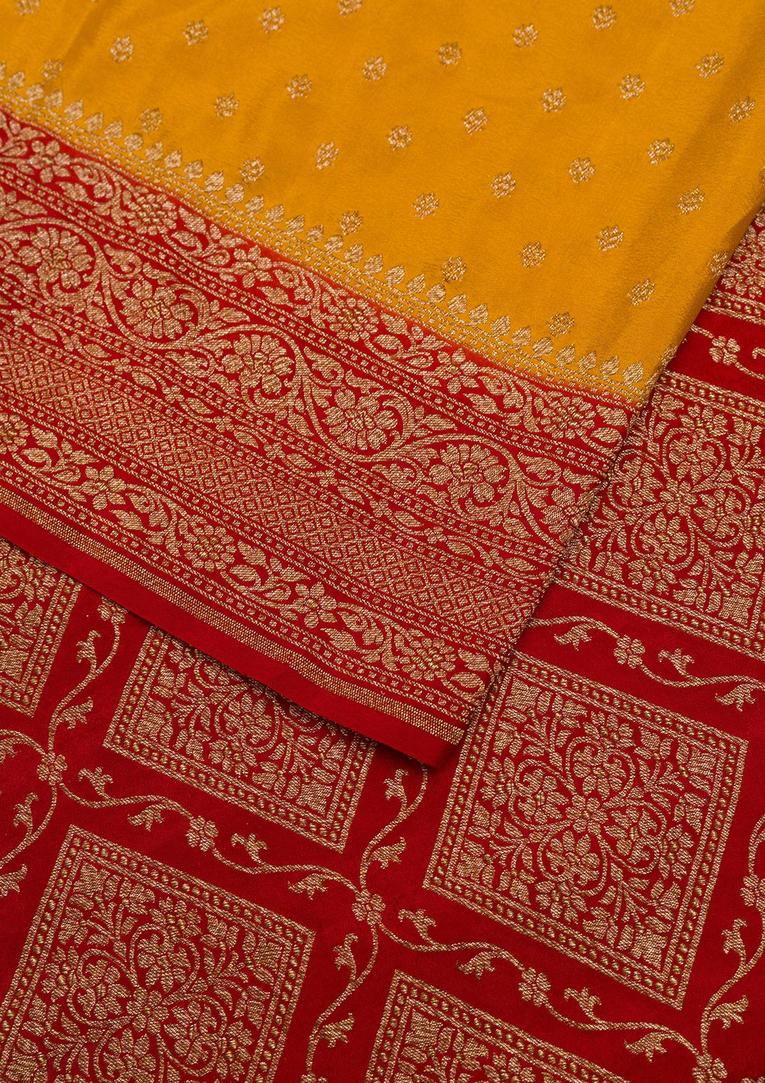 Mustard Zariwork Pure Silk Saree