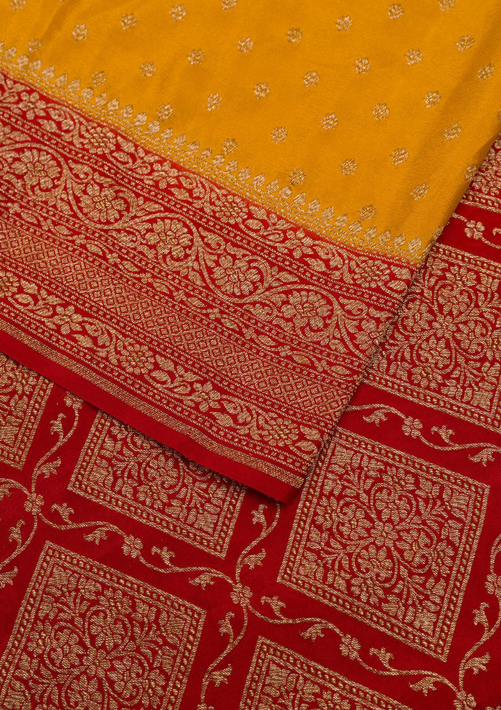Mustard Zariwork Pure Silk Saree
